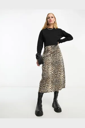 River Island Hybrid sweater dress in leopard print