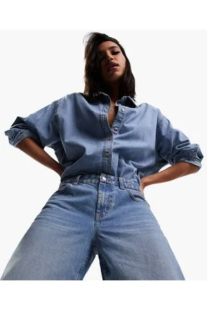 ASOS Minimal denim shirt in lightwash