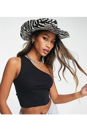 ONLY Exclusive one shoulder crop top in