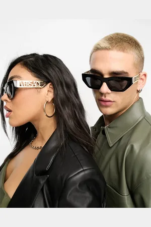 VERSACE Rectangle sunglasses with gold detail in