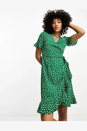 ONLY Frill wrap mini dress in ditsy floral