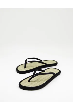 Accessorize Ženy Žabky - Seagrass thong flip flops in black