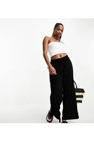 ASOS ASOS DESIGN Petite tie belt wide leg trouser culottes in