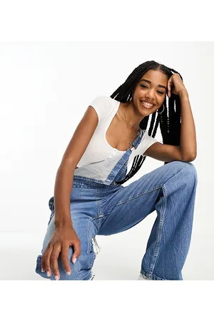 ASOS ASOS DESIGN Tall denim dungaree in mid