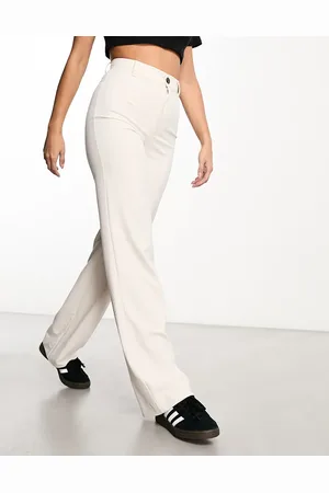 Pull&Bear High waisted tailored trousers in ecru