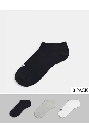 adidas Adicolor Trefoil 3 pack trainer socks in
