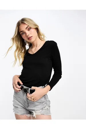 Pieces® V-neck textured top in