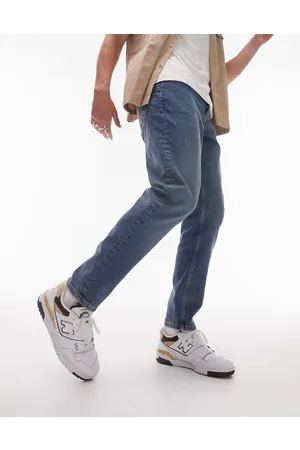 Topman Stretch tapered jeans in mid wash