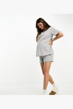 ASOS ASOS DESIGN Maternity mix & match cotton pyjama short in marl