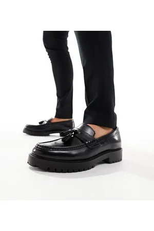 WALK LONDON Sean tassel loafers in milled leather