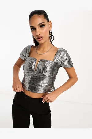 ASOS Metallic crop top in
