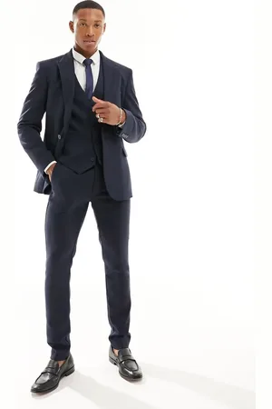 ASOS Skinny fit wool mix suit jacket in wide herringbone