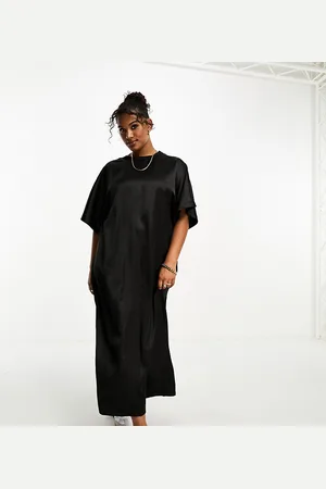ASOS ASOS DESIGN Curve satin oversized midi tshirt dress in