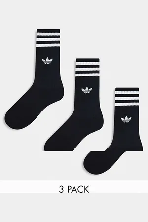 adidas 3 pack solid socks in