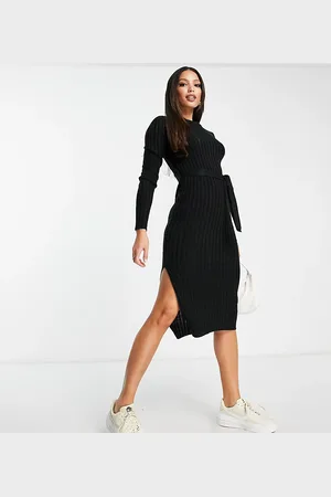 Brave Soul Tall eddie knitted dress with slit in