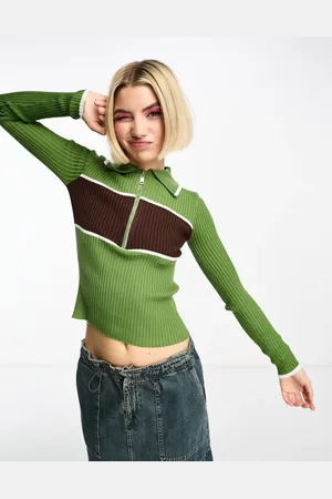 Daisy Street Collar detail rib 90s jumper in