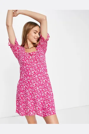 MANGO Frill sleeve detail mini dress in floral