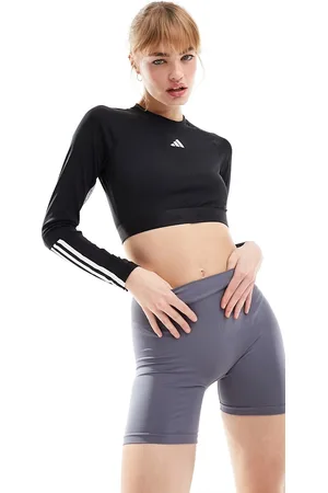 adidas Adidas Training Hyperglam long sleeve crop top in
