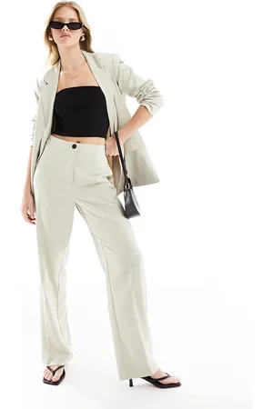 VERO MODA Rita relaxed dad trouser co-ord in stone