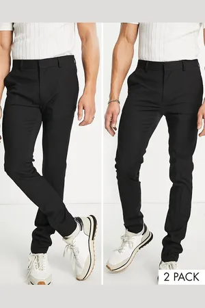 Topman 2 pack super skinny smart trousers in