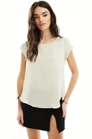 ONLY Zip back blouse in beige