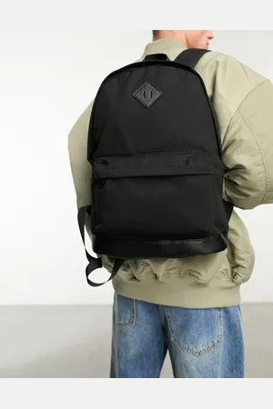 ASOS Canvas backpack with faux leather base in