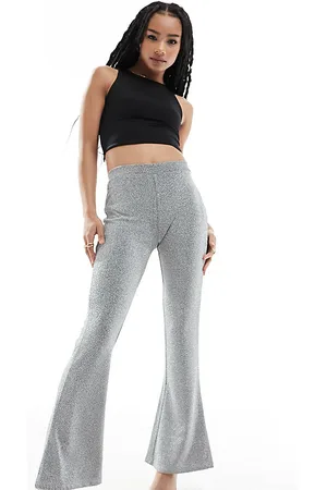 VILA Flare glitter trouser in