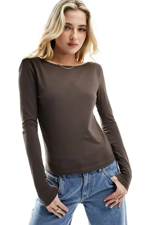 ASOS Scoop back long sleeve top in