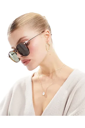 ASOS Round sunglasses in crystal with metal temple