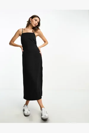 Stradivarius Tailored maxi dress in pinstripe