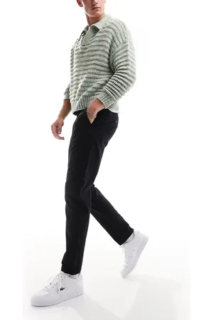 SELECTED Slim fit brushed trousers in dark grey