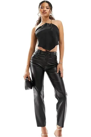 ONLY Emily faux leather ankle trousers in