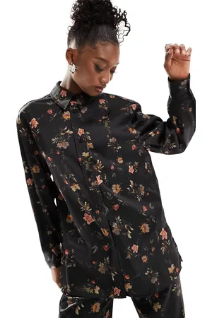AllSaints Louisa Tanana satin shirt in floral