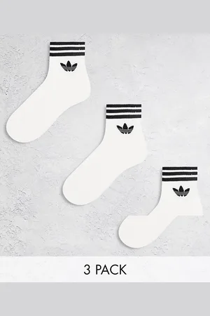 adidas Adicolor Trefoil 3 pack ankle socks in