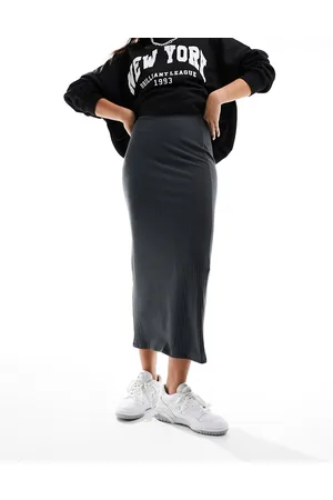 New Look Rib midi skirt in