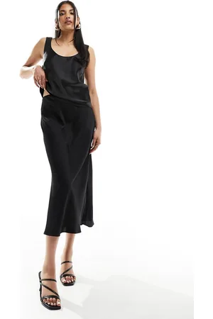 ASOS Satin bias midi skirt in