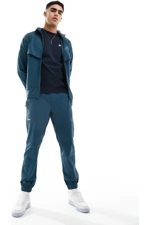 EA7 Armani logo nylon cuffed joggers in mid co-ord