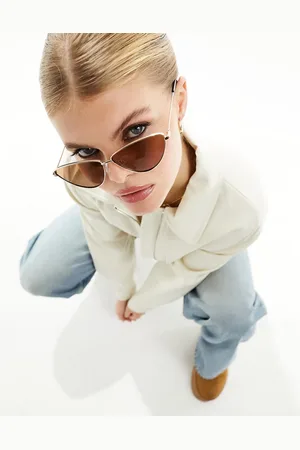 ASOS Metal cat eye sunglasses in shiny