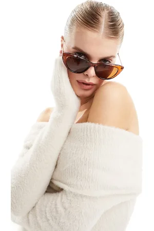 ASOS Cat eye sunglasses in crystal with polarised lens