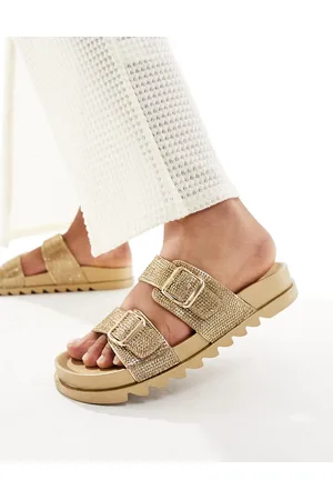 Glamorous Rhinestone double strap slides in