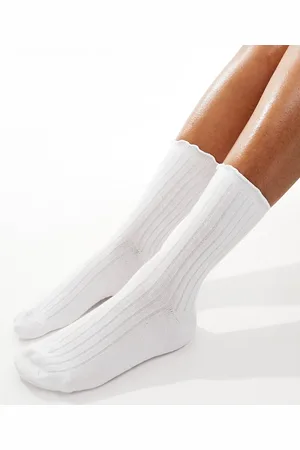 VERO MODA Ribbed frill socks in