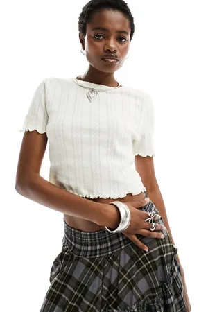 Noisy May Baby lock crop top in cream