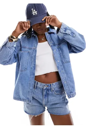 ONLY Boxy denim shirt in light
