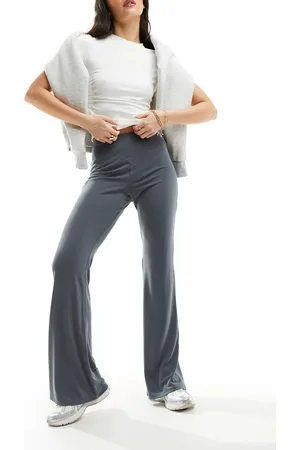 ASOS Soft slinky flare trouser in charcoal
