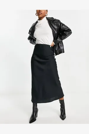 ASOS Satin bias midi skirt in