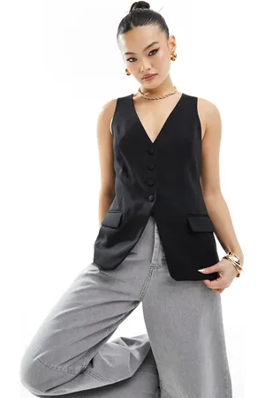 River Island Fitted longline waistcoat in