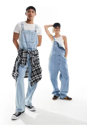 Dickies Classic denim dungarees in vintage light