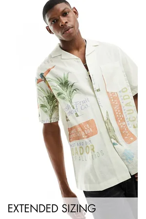ASOS Relaxed revere shirt with bird print