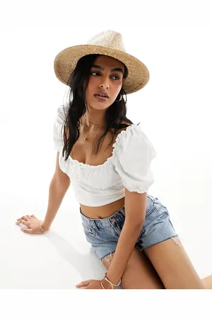 Accessorize Fedora hat in straw