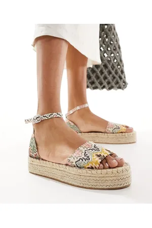 South Beach Crochet flatform espadrille in Natural